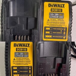 DeWALT Battery Charger Bundle DCB112 and DCB115 Type 2 Lithium Ion Li-Ion